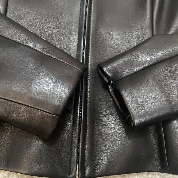 Ralph Lauren Collection Purple Label Leather Jacket Black Off Shoulder Runway 6 - Picture 11 of 16